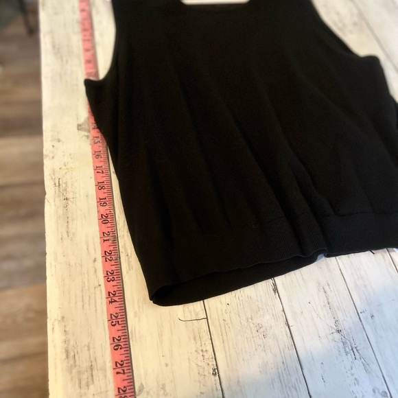 August Silk Womens Top 1X Silk Blend Black Sleeveless Pullover Knit Tank Sweater - Picture 7 of 8